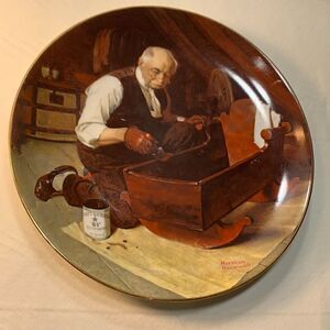 Grandpas Gift 1987 Norman Rockwell Knowles China Handmade Cradle